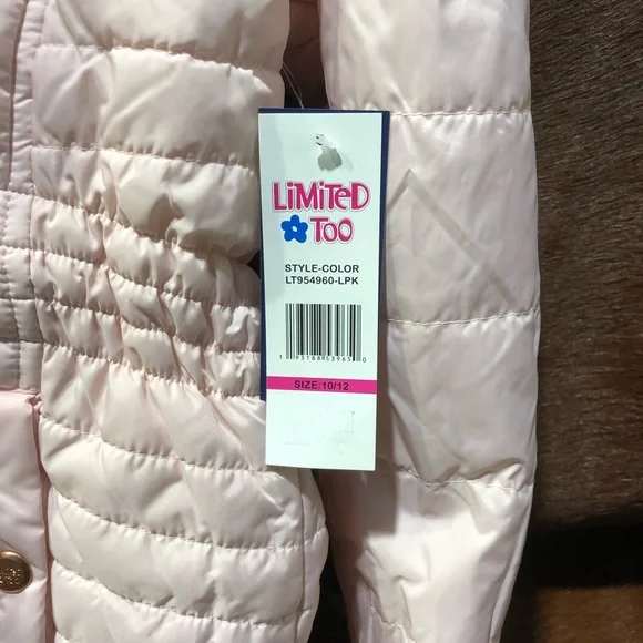Girl’s New w tags, Limited Too Coat, Size 10-12, hood, zipper, below waist - Picture 4 of 4